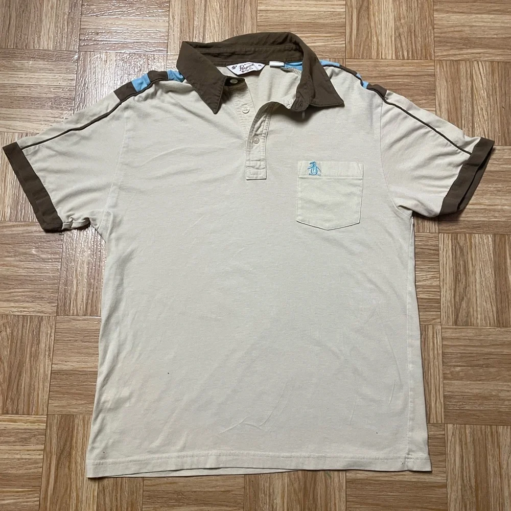 Penguin tan collar shirt - Picture 1 of 3